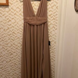 Elegant Tan Maxi Dress